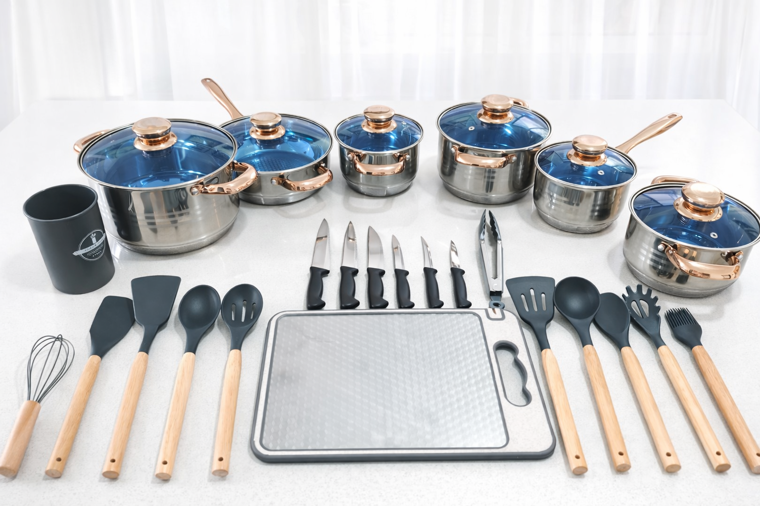 Set acero inoxidable Frankfurt con utensilios Grey 25 PIEZAS
