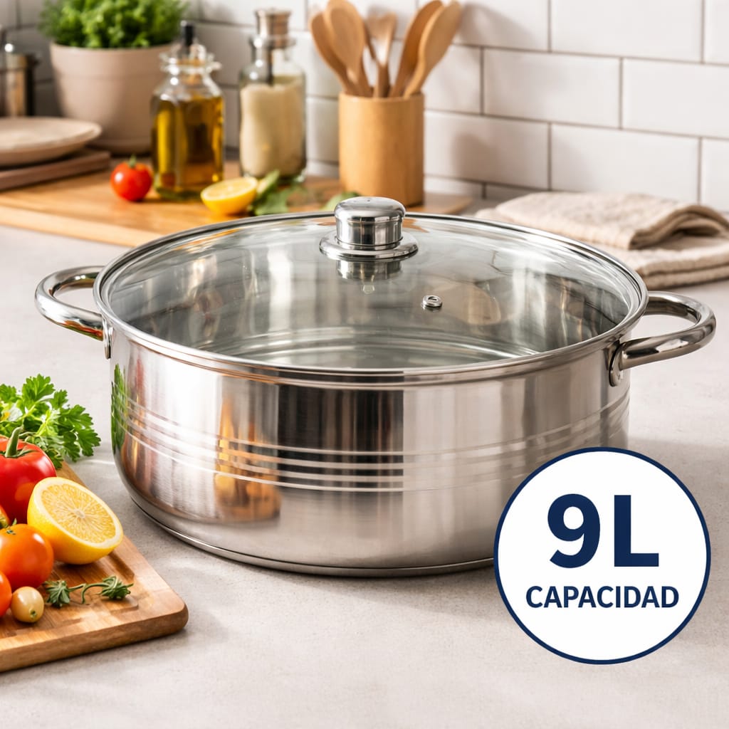 SET CACEROLAS ACERO INOXIDABLE NEGRO 17 PIEZAS