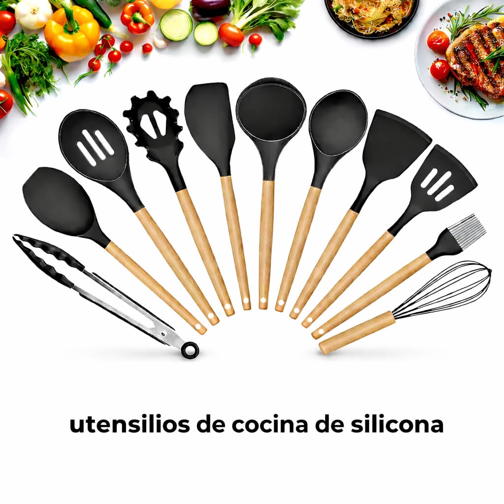 SET CACEROLAS ACERO INOXIDABLE NEGRO 17 PIEZAS